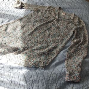 Shear floral tunic top